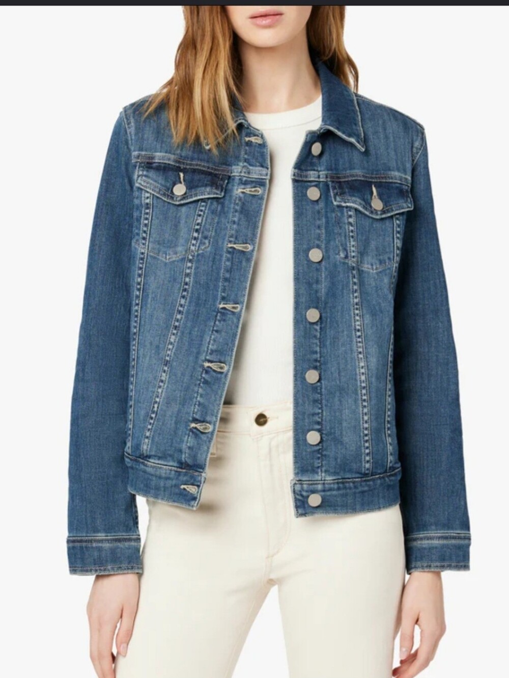 New York & Co. Women's Blue Denim Trucker Jacket Size Large
